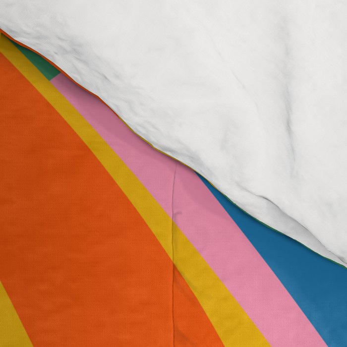 So Trippy Retro Psychedelic Abstract Pattern 2 in Rainbow Pop Colors Comforter Gallery Image 4