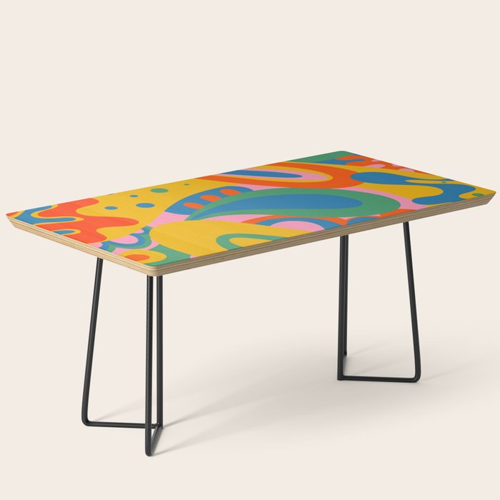 So Trippy Retro Psychedelic Abstract Pattern 2 in Rainbow Pop Colors Coffee Table Gallery Image 1