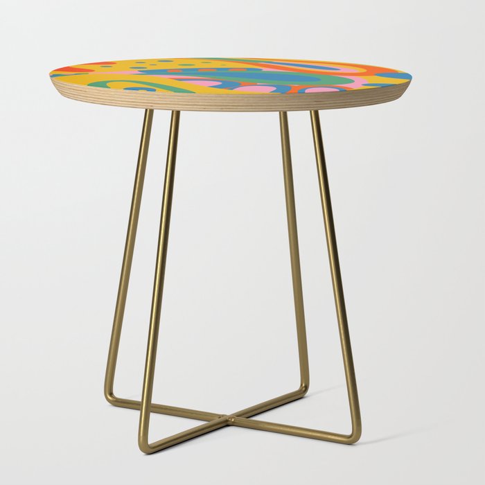 So Trippy Retro Psychedelic Abstract Pattern 2 in Rainbow Pop Colors Side Table Gallery Image 1