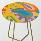 So Trippy Retro Psychedelic Abstract Pattern 2 in Rainbow Pop Colors Side Table Gallery Image 2
