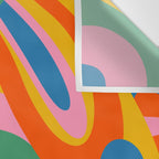 So Trippy Retro Psychedelic Abstract Pattern 2 in Rainbow Pop Colors Wall Tapestry Gallery Image 3