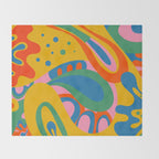 So Trippy Retro Psychedelic Abstract Pattern 2 in Rainbow Pop Colors Throw Blanket Gallery Image 2