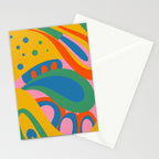 So Trippy Retro Psychedelic Abstract Pattern 2 in Rainbow Pop Colors Stationery Card Gallery Image 2