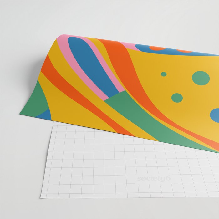 So Trippy Retro Psychedelic Abstract Pattern 2 in Rainbow Pop Colors Wrapping Paper Gallery Image 2