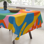 So Trippy Retro Psychedelic Abstract Pattern 2 in Rainbow Pop Colors Tablecloth Gallery Image 3