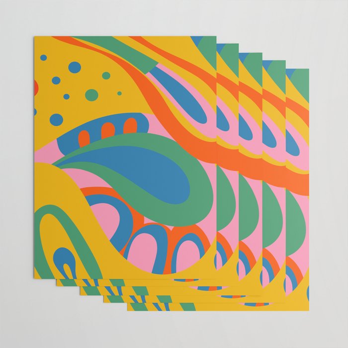 So Trippy Retro Psychedelic Abstract Pattern 2 in Rainbow Pop Colors Wrapping Paper Gallery Image 3