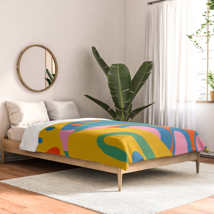 So Trippy Retro Psychedelic Abstract Pattern 2 in Rainbow Pop Colors Comforter Gallery Image 2
