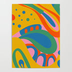 So Trippy Retro Psychedelic Abstract Pattern 2 in Rainbow Pop Colors Poster Gallery Image 4
