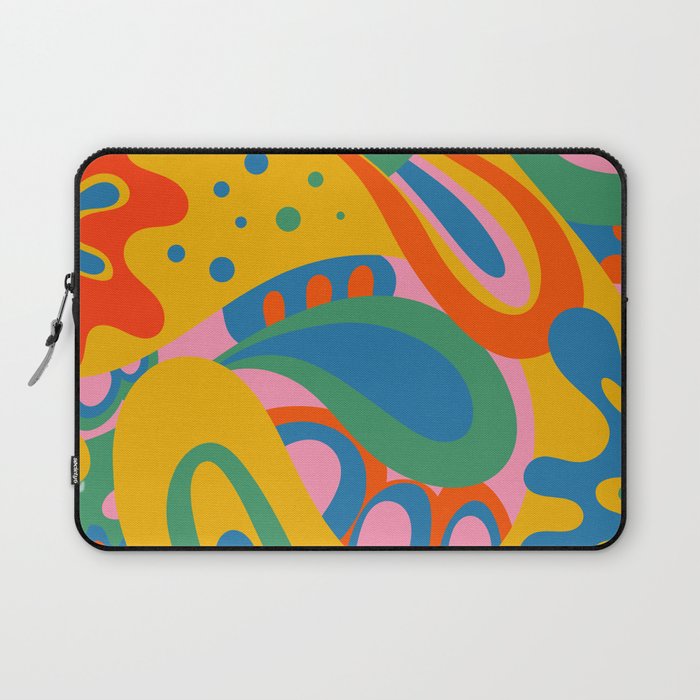 So Trippy Retro Psychedelic Abstract Pattern 2 in Rainbow Pop Colors Laptop Sleeve Gallery Image 1