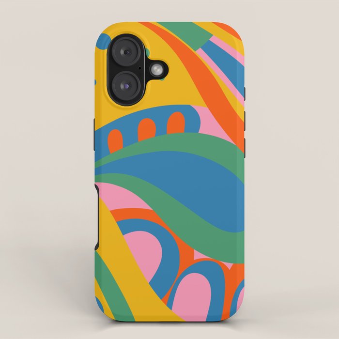 So Trippy Retro Psychedelic Abstract Pattern 2 in Rainbow Pop Colors iPhone Case Gallery Image 1