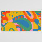 So Trippy Retro Psychedelic Abstract Pattern 2 in Rainbow Pop Colors Desk Mat Gallery Image 3