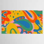 So Trippy Retro Psychedelic Abstract Pattern 2 in Rainbow Pop Colors Tablecloth Gallery Image 2