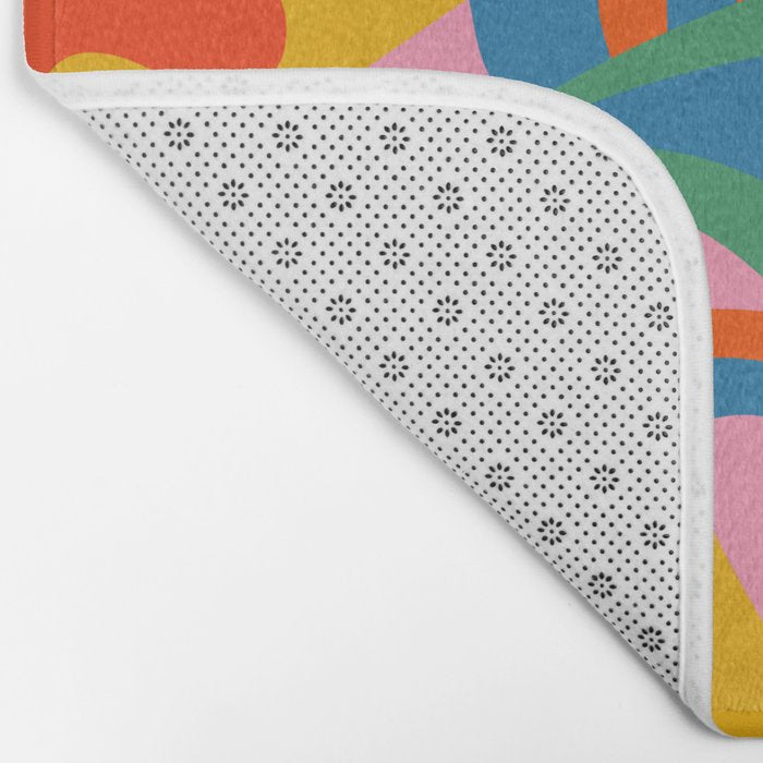 So Trippy Retro Psychedelic Abstract Pattern 2 in Rainbow Pop Colors Bath Mat Gallery Image 2