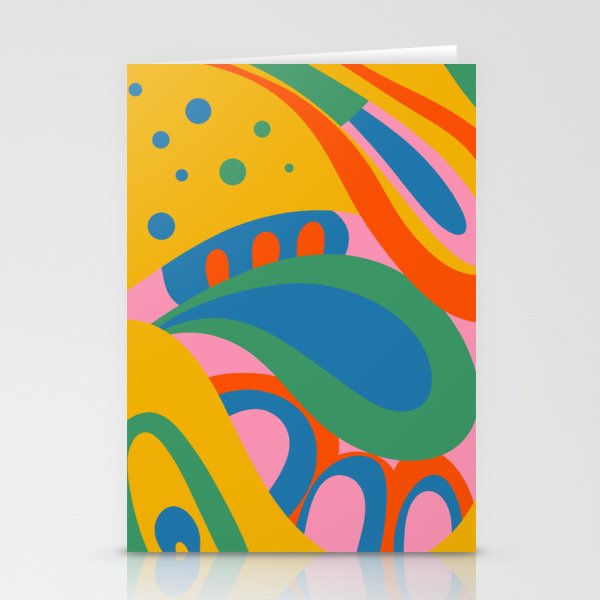 So Trippy Retro Psychedelic Abstract Pattern 2 in Rainbow Pop Colors Stationery Card Gallery Image 2