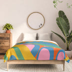 So Trippy Retro Psychedelic Abstract Pattern 2 in Rainbow Pop Colors Comforter Gallery Image 3