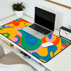 So Trippy Retro Psychedelic Abstract Pattern 2 in Rainbow Pop Colors Desk Mat Gallery Image 2