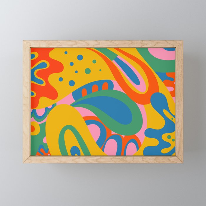 So Trippy Retro Psychedelic Abstract Pattern 2 in Rainbow Pop Colors Mini Art Print Gallery Image 1