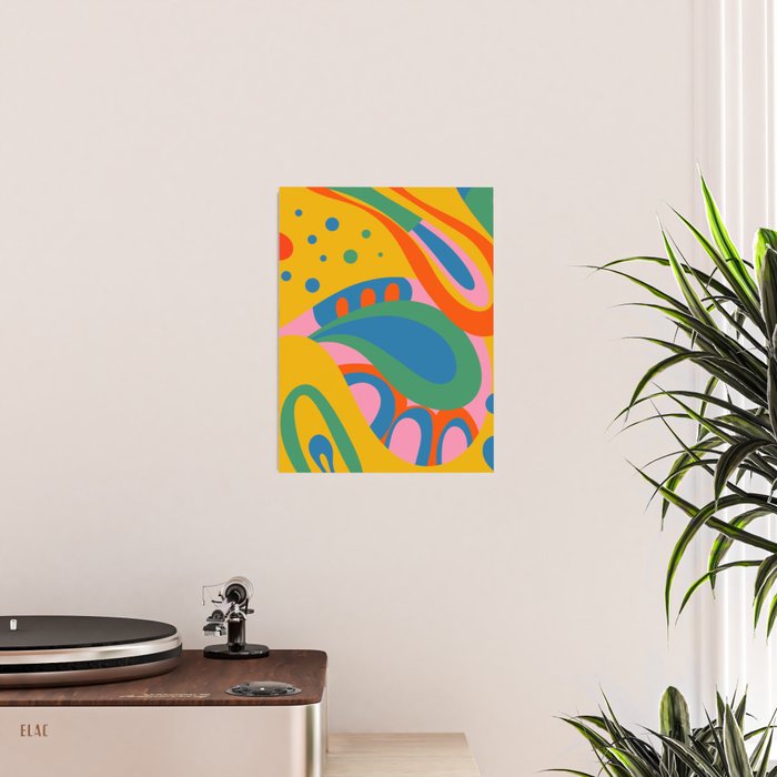 So Trippy Retro Psychedelic Abstract Pattern 2 in Rainbow Pop Colors Poster Gallery Image 2