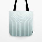 Ombre Arch XVII Natural Teal Gradient Modern Geometric Lines Tote Bag Gallery Image 1
