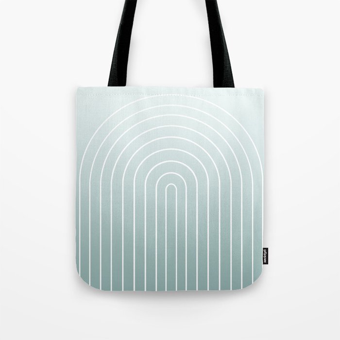 Ombre Arch XVII Natural Teal Gradient Modern Geometric Lines Tote Bag Gallery Image 1