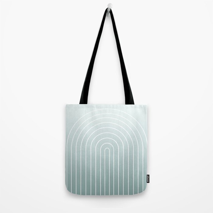Ombre Arch XVII Natural Teal Gradient Modern Geometric Lines Tote Bag Gallery Image 2