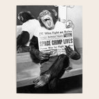 Space Chimp Lives - NASA Moon Flight black and white photograph Poster Gallery Image 4