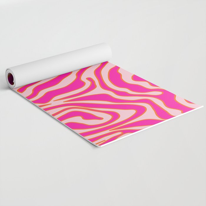 Zebra Print Pink And Orange Zebra Stripes Wild Animal Print Preppy Decor Modern Zebra Pattern Yoga Mat Gallery Image 2