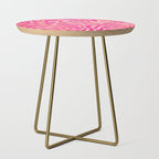 Zebra Print Pink And Orange Zebra Stripes Wild Animal Print Preppy Decor Modern Zebra Pattern Side Table Gallery Image 1