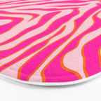 Zebra Print Pink And Orange Zebra Stripes Wild Animal Print Preppy Decor Modern Zebra Pattern Bath Mat Gallery Image 3