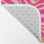 Zebra Print Pink And Orange Zebra Stripes Wild Animal Print Preppy Decor Modern Zebra Pattern Bath Mat Gallery Image 2