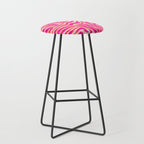 Zebra Print Pink And Orange Zebra Stripes Wild Animal Print Preppy Decor Modern Zebra Pattern Stool Gallery Image 1