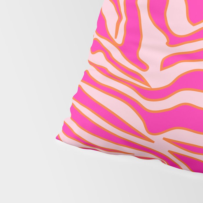 Zebra Print Pink And Orange Zebra Stripes Wild Animal Print Preppy Decor Modern Zebra Pattern Pillow Sham Gallery Image 4