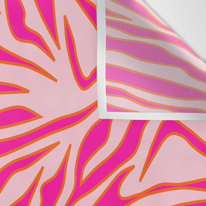 Zebra Print Pink And Orange Zebra Stripes Wild Animal Print Preppy Decor Modern Zebra Pattern Wall Tapestry Gallery Image 3