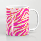 Zebra Print Pink And Orange Zebra Stripes Wild Animal Print Preppy Decor Modern Zebra Pattern Coffee Mug Gallery Image 1
