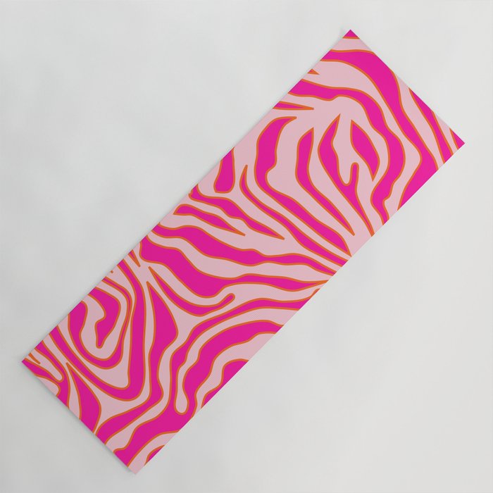 Zebra Print Pink And Orange Zebra Stripes Wild Animal Print Preppy Decor Modern Zebra Pattern Yoga Mat Gallery Image 1