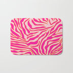 Zebra Print Pink And Orange Zebra Stripes Wild Animal Print Preppy Decor Modern Zebra Pattern Bath Mat Gallery Image 1