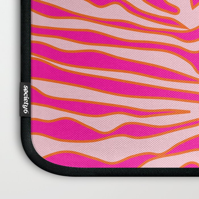 Zebra Print Pink And Orange Zebra Stripes Wild Animal Print Preppy Decor Modern Zebra Pattern Laptop Sleeve Gallery Image 3