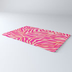 Zebra Print Pink And Orange Zebra Stripes Wild Animal Print Preppy Decor Modern Zebra Pattern Rug Gallery Image 3