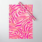 Zebra Print Pink And Orange Zebra Stripes Wild Animal Print Preppy Decor Modern Zebra Pattern Wrapping Paper Gallery Image 1