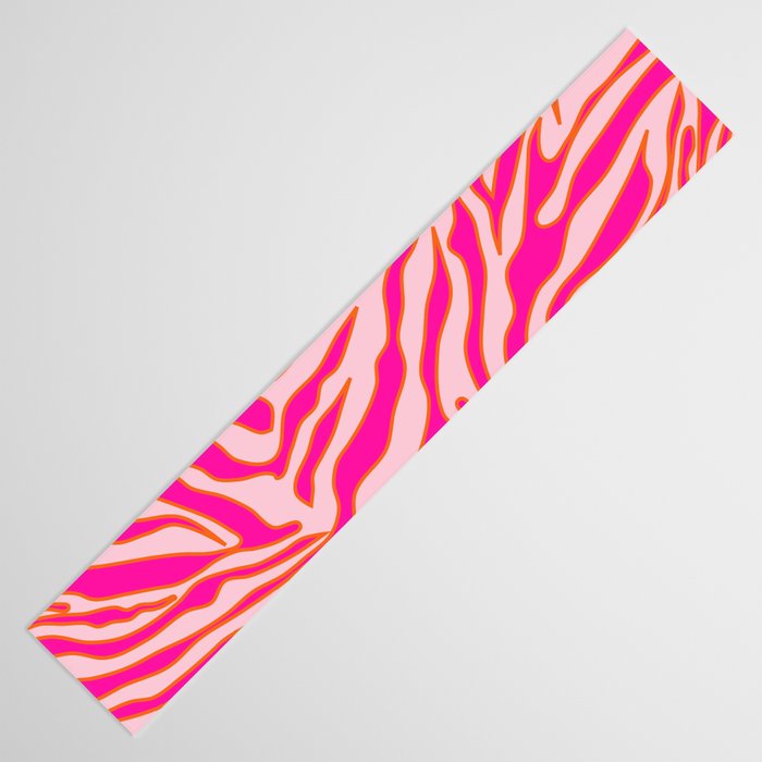 Zebra Print Pink And Orange Zebra Stripes Wild Animal Print Preppy Decor Modern Zebra Pattern Table Runner Gallery Image 3