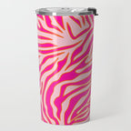 Zebra Print Pink And Orange Zebra Stripes Wild Animal Print Preppy Decor Modern Zebra Pattern Travel Mug Gallery Image 2