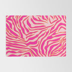 Zebra Print Pink And Orange Zebra Stripes Wild Animal Print Preppy Decor Modern Zebra Pattern Rug Gallery Image 2