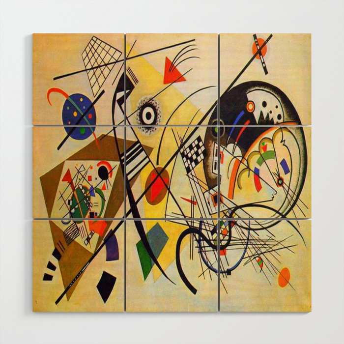 Wassily Kandinsky Transverse Line, colorful  Wood Wall Art Gallery Image 1