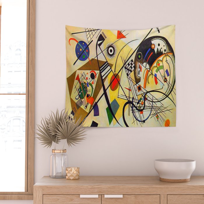 Wassily Kandinsky Transverse Line, colorful  Wall Tapestry Gallery Image 2