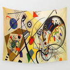 Wassily Kandinsky Transverse Line, colorful  Wall Tapestry Gallery Image 4
