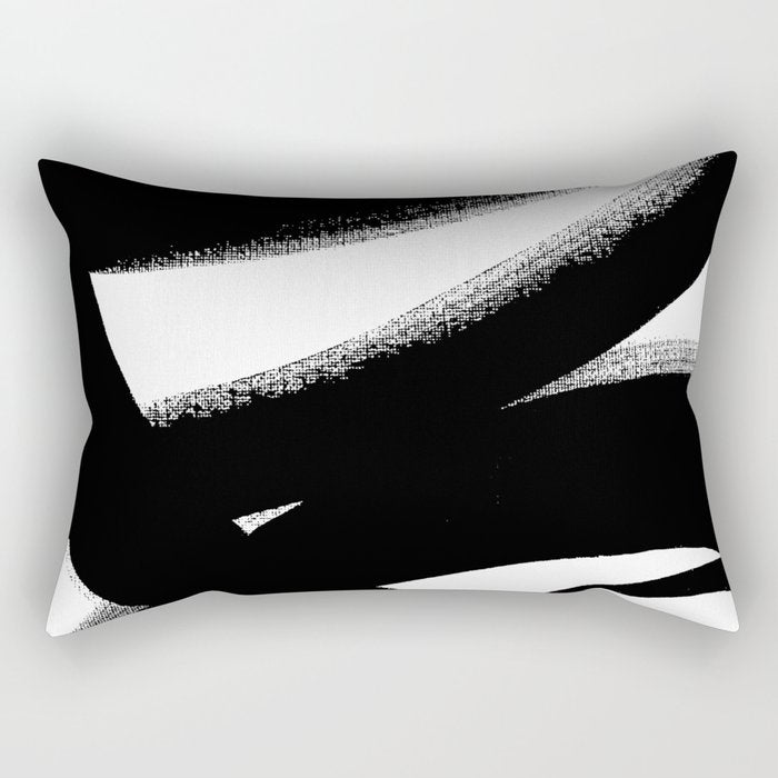 Brush Stroke â Black Abstract Rectangular Pillow Gallery Image 1