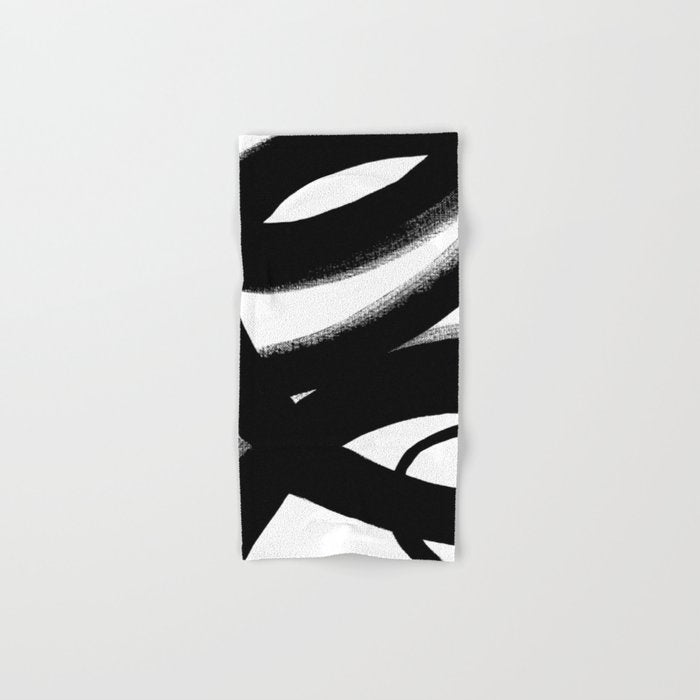 Brush Stroke â Black Abstract Bath Towel Gallery Image 1