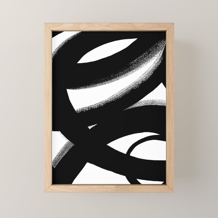 Brush Stroke â Black Abstract Mini Art Print Gallery Image 1