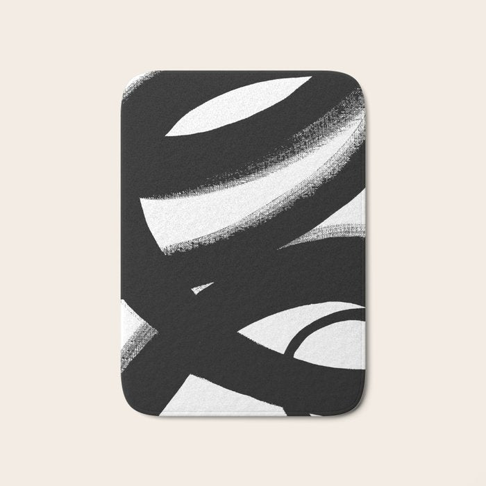Brush Stroke â Black Abstract Bath Mat Gallery Image 1