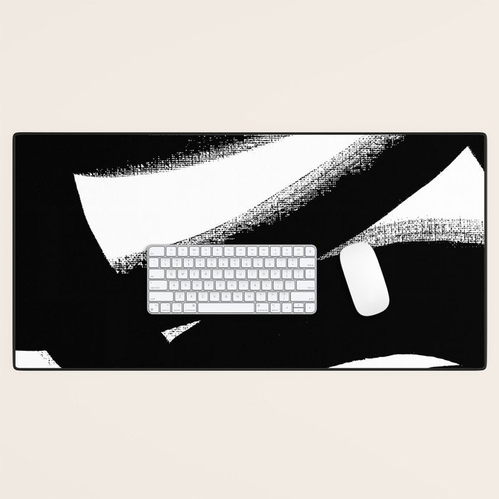 Brush Stroke â Black Abstract Desk Mat Gallery Image 1